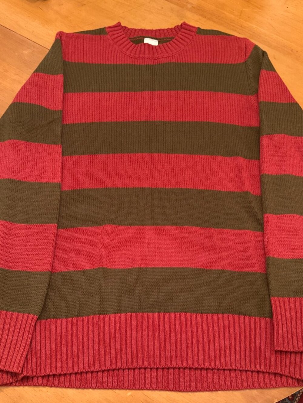 A Nightmare on Elm St Freddy Krueger Striped Sweater Red  S Halloween Spirit